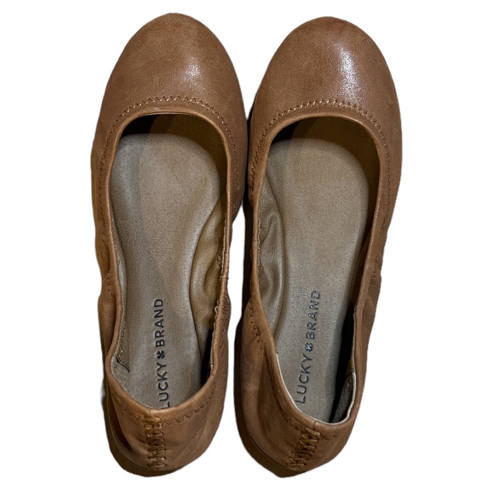 NWOT Lucky Brand Emmie Ballet Leather Flats Size 7w/37.5